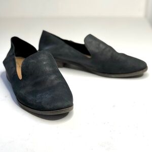 Lucky Brand Cahill buttery leather loafers with fold-down heel black 10W